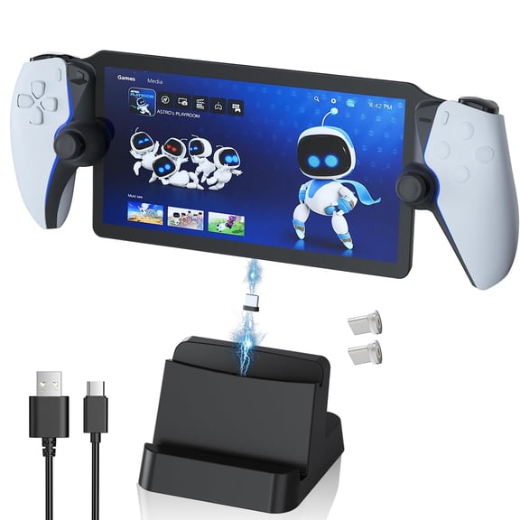 Prociv Charging Station for Playstation Portal Remote Player, PS Portal Charger Dock Stand with Type C Plug, Playstation 5 PS5 Portable Accessories Stand Charger Station, Black