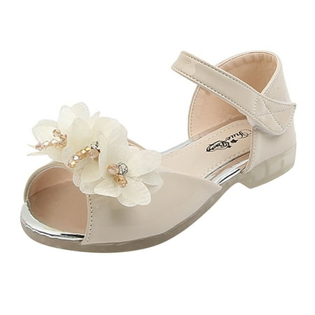 

AIMAOMI Shoes Princess Toe Toddler Sandals Baby Girls Floral Leather Kids Peep Girl s shoes H