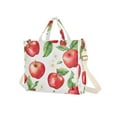 thumbnail image 7 of FORMRS Womens Corduroy Tote Bag Crossbody Shoulder Handbag with Pocket, White Apple Pattern, 7 of 7