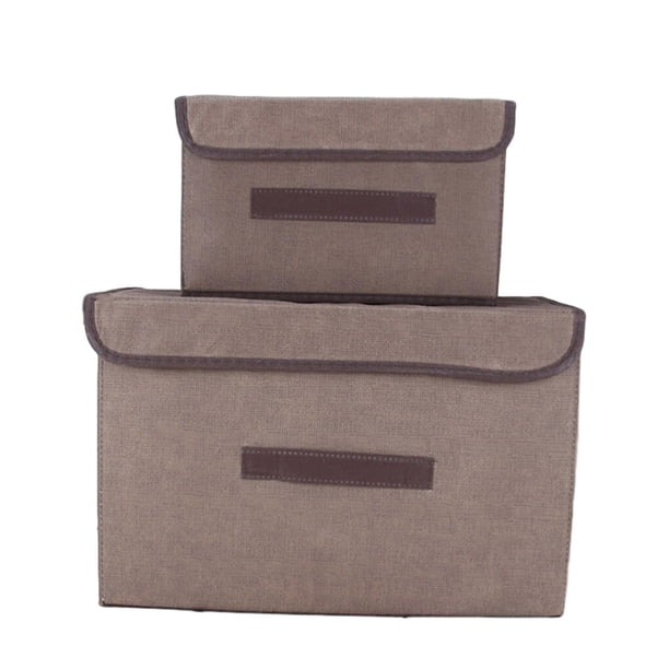 Injueey Caja de almacenamiento plegable de 2 uds., cesta de ropa de tela no tejida rectangular, juguetes Almacenamiento y organización del hogar Café