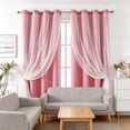 thumbnail image 1 of Double Layer Star Lace Blackouts Curtains 2-in-1 Sheer Star Patterns With Blackouts Liner Thermal Insulated Curtains For Bedroom Living Room, 1 of 6