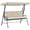 Cream White, variant on Outsunny Outdoor 3-person Metal Porch Swing Chair with Canopy Wine Red