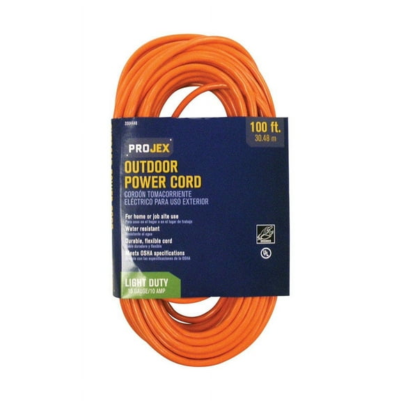 Projex Indoor and Outdoor 100 ft. L Orange Extension Cord 16/3 SJTW