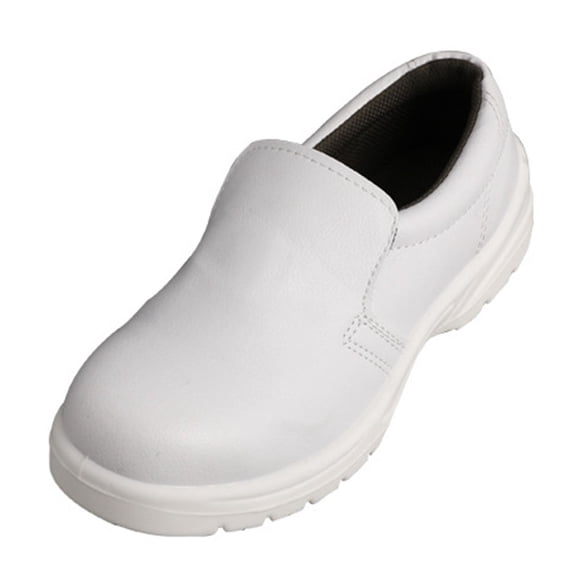 HONMEET 1 Pair Breathable White Safety Shoes for Workers, Lightweight -Resistant Work Footwear for Men and Women