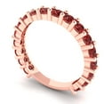 thumbnail image 2 of 1.44 ctw Wedding Band for Women - 14K Rose Gold Natural Garnet Stackable Eternity Ring, 2 of 6