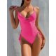 thumbnail image 1 of Womens One Piece Bathing Suit Sexy Color Matching Hollow Out Siamese Swimsuits Bikini Print Beachwear Set Tummy Control Swimsuits, 1 of 5