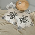 thumbnail image 4 of Christmas Pillow Covers 16x16 Set of 2 Grey Snowflake Throw Pillow Covers Winter Christmas Decor Outdoor Pillowcase Christmas Holiday Decorations Linen Farmhouse Cushion Covers for Couch Home, 4 of 6