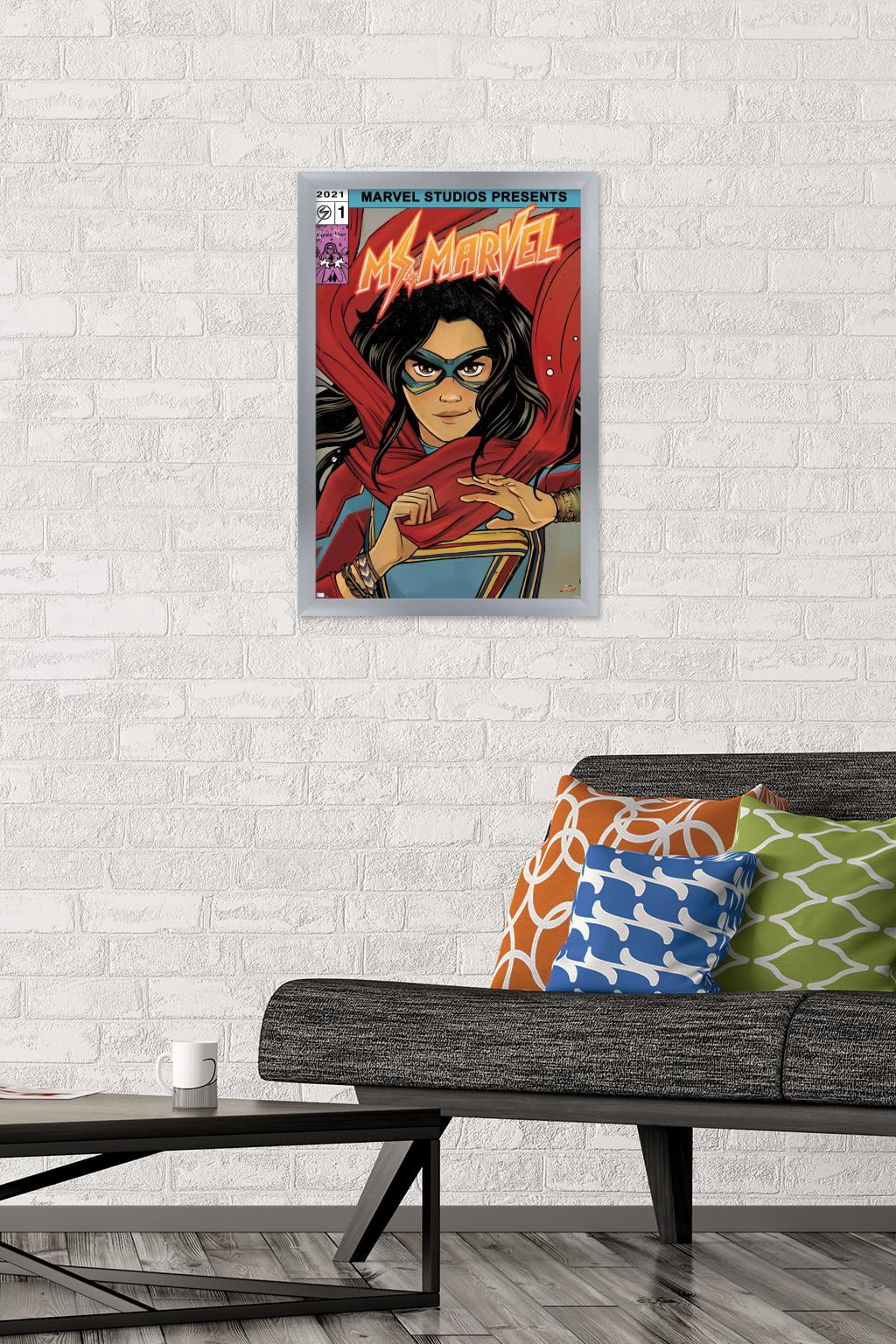 Marvel Ms. Marvel - Comic Wall Poster, 14.725" x 22.375" Framed