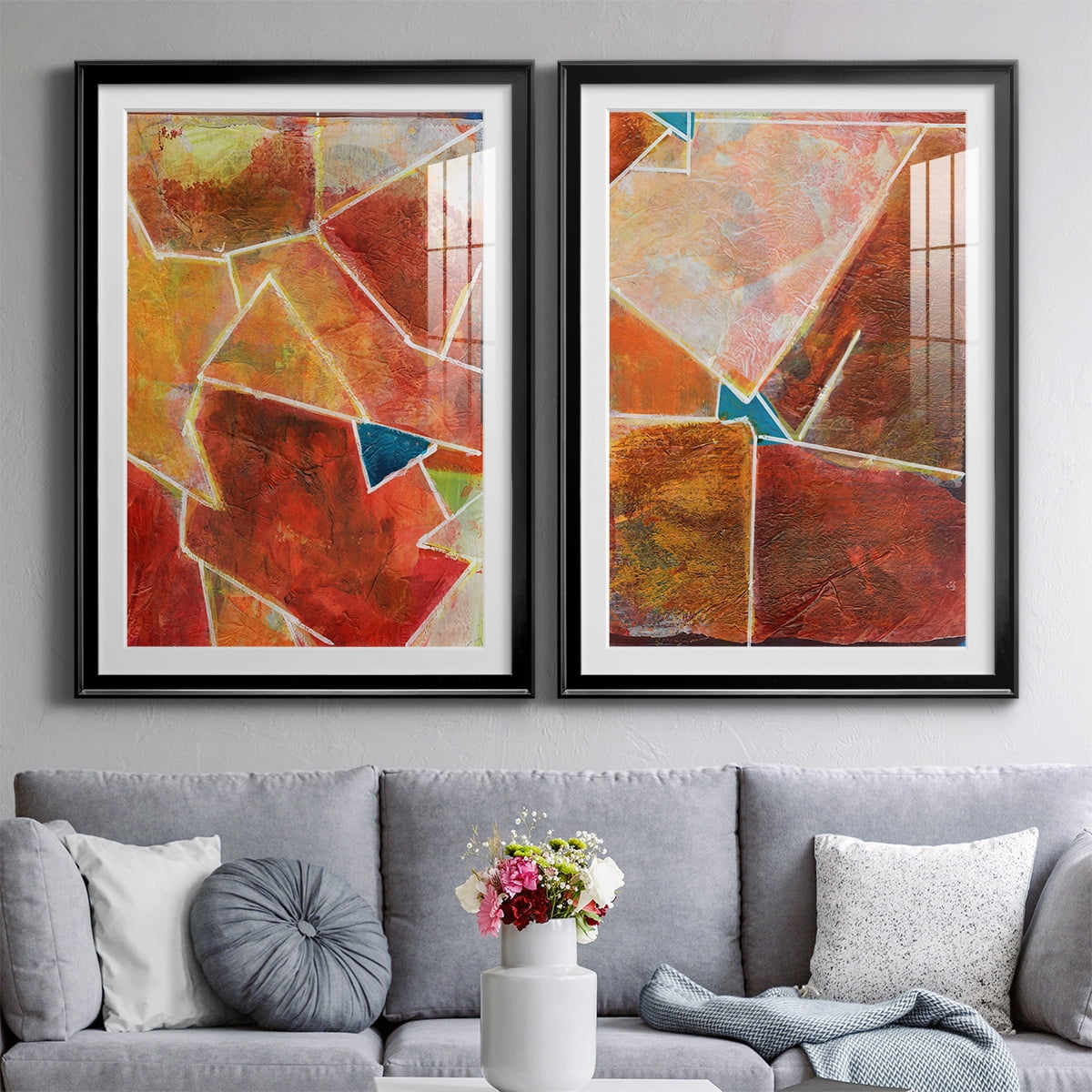 Wexford Home Primary Connection VII Premium Framed Print, 18.5" x 24.5" - Ready to Hang, Black (Set of 2)