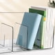 thumbnail image 4 of Organizador acrílico de soporte para libros de escritorio, 4 particiones, material ABS, bordes redondeados, base de 4,18 mm de grosor, estante de almacenamiento multiusos para libros, cuadernos, 4 of 7