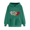 thumbnail image 3 of VBTAPA Womens Valentines Day Hoodies Love Heart Graphic Printed Hooded Sweatshirt Trendy Casual Pullover Hoodie with Kangaroo Pocket Army Green L, 3 of 6