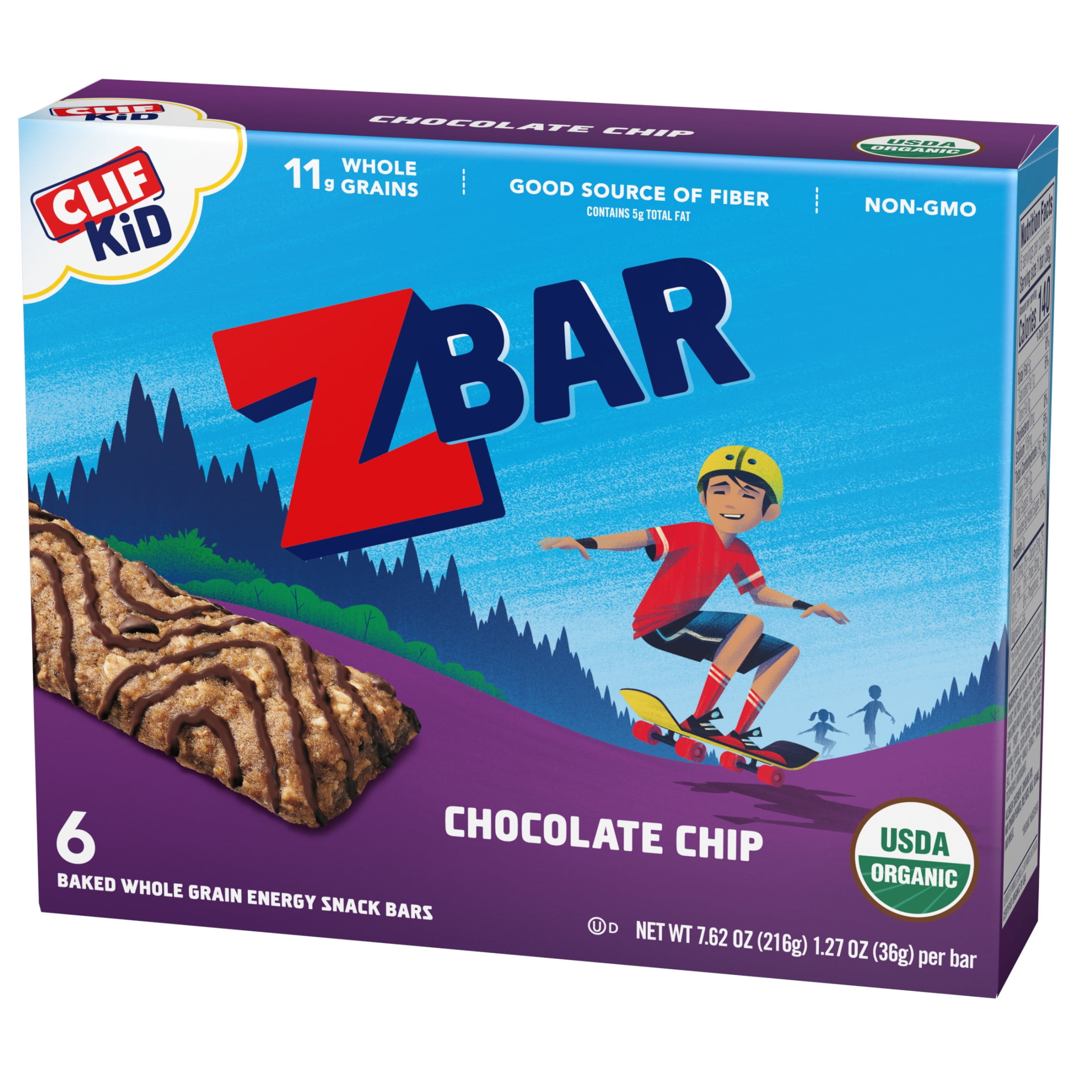 Zbar - Chocolate Chip - Soft Baked Whole Grain Snack Bars - USDA Organic - Non-GMO - Plant-Based - 1.27 oz. (Pack of 2)