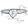 thumbnail image 3 of Bling Jewelry Womens Letter F Block Alphabet Initial Heart Monogram Signet Ring .925 Silver Engraved, 3 of 3