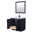 thumbnail image 3 of Wyndham Collection Miranda 36" Wood&Carrara Single Bathroom Vanity in Blue/Black, 3 of 6