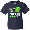 thumbnail image 3 of Inktastic Happy St. Patrick's Day Green Hat and Clovers Youth T-Shirt, 3 of 5