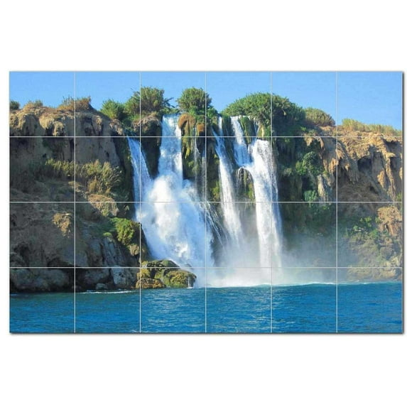 Waterfalls Ceramic Tile Mural Kitchen Backsplash Bathroom Shower, 401762-L64