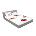 thumbnail image 2 of Ambesonne Flower Fitted Sheet & Pillow Sham Set, Watercolor Nature, Queen, Orange White, 2 of 2