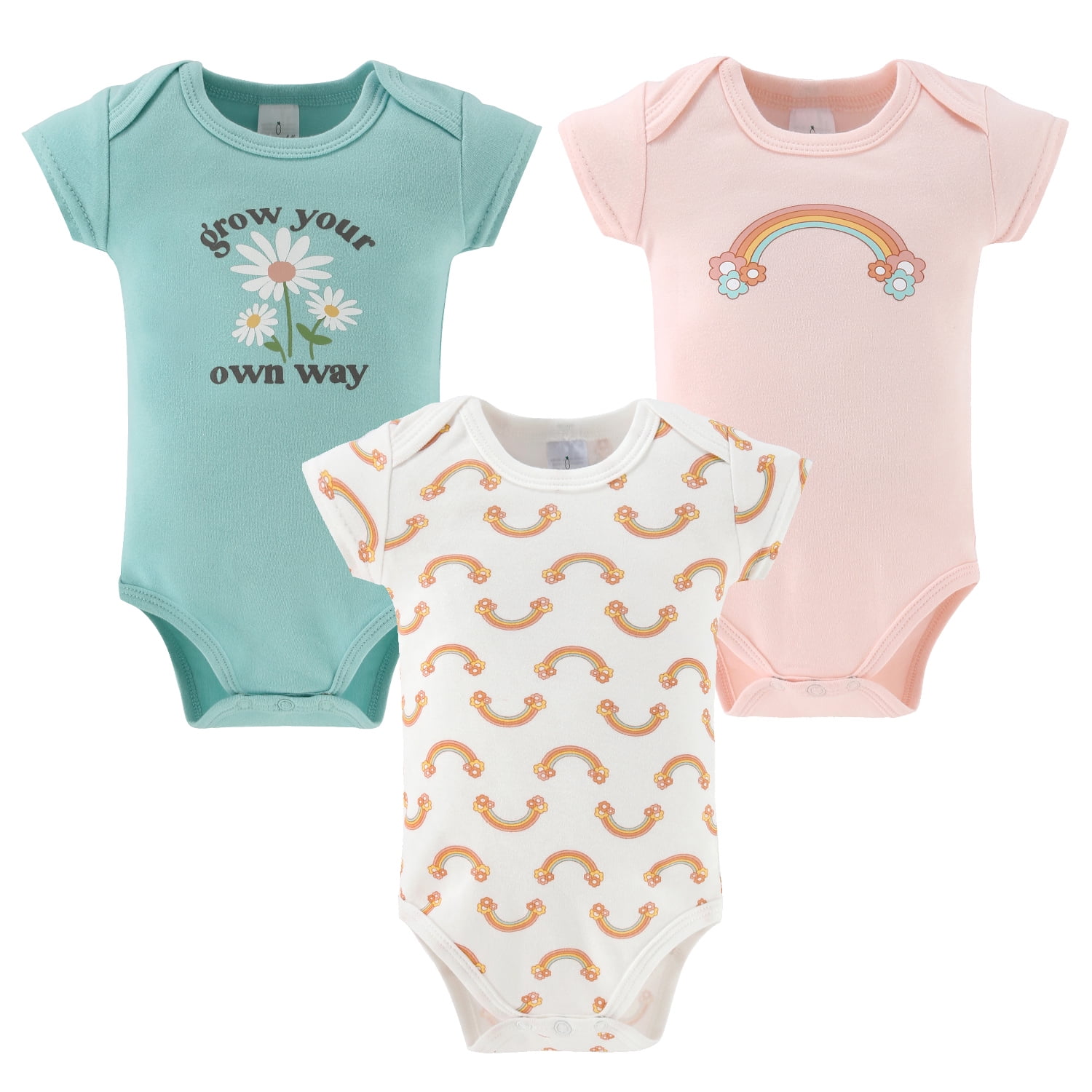 The Peanutshell Carefree Floral Baby Girl Clothes Set, Sleepers, Bodysuits, Bibs and Socks, 0-3 Months, 15-Pc