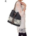 thumbnail image 2 of PULLIMORE Women Casual Canvas Handbags Hobo Printing Crossbody Shoulder Tote Bags Retro Messenger Bag (Black), 2 of 10