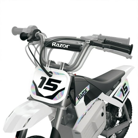 Razor - Dirt Rocket Toy Motocross Motorcycle Dirt eBike w/10 mi Max Operating Range & 14 mph Max Speed - White
