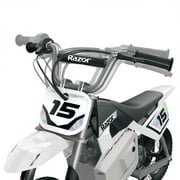 Razor MX400 Dirt Rocket Electric Toy Motocross Motorcycle Dirt Bike, White