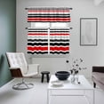 thumbnail image 4 of Red Black Stripe Kitchen Curtains Sets for Windows 24 Inch Length, Modern Abstract Coarse Striped Rod Pocket Window Treatments Tier Curtains and Valances Set for Bedroom/Bathroom, 4 of 8
