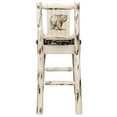 thumbnail image 2 of Montana Collection Barstool w/ Back - Woodland Upholstery, w/ Laser Engraved Bear Design, Ready to Finish, 2 of 9