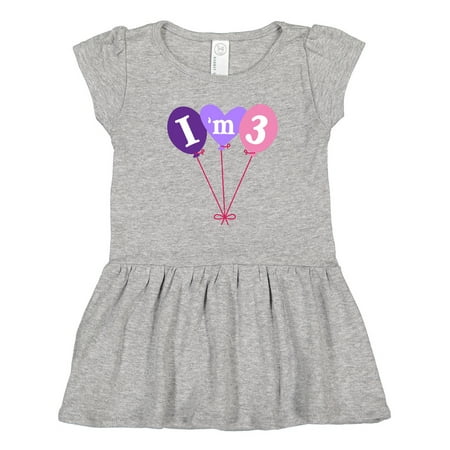 

Inktastic 3rd Birthday Balloons 3 Year Old Gift Toddler Girl Dress
