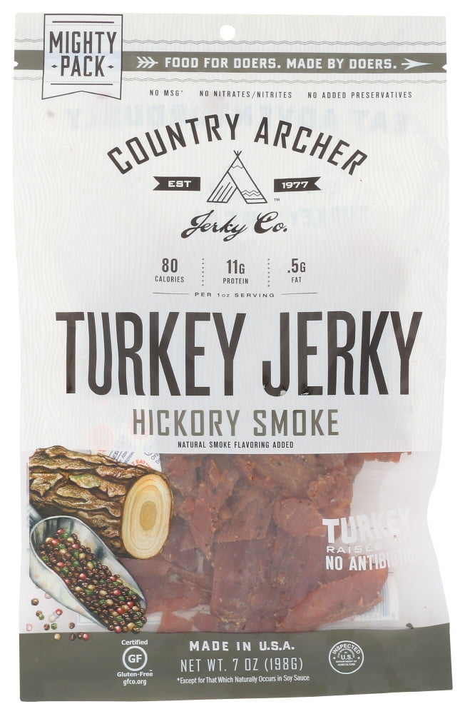 Country Archer Turkey Jerky, Hickory Smoked, 7 oz