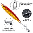 thumbnail image 3 of Dr.Fish 3 Pack Jigging Spoons Metal Casting Jigs Bladed Treble Hooks Saltwater Casting Spoons Surf Fishing Trolling Lures Vertical Diamond Jigs Mackerel Striper Bluefish Lures, 3 of 6