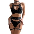 thumbnail image 1 of Gibobby Lencería mujer erótica Conjunto de Lencería de Malla, Elegante Conjunto de Lencería con Bordado de Bloques de Color Ajustable para Mujer para Luna(Negro, CH), 1 of 5