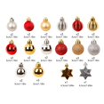 thumbnail image 3 of 33-Piece Red and Silver Christmas Ornament Set, with Hexagonal Stars for Small to Medium Trees, Shatterproof Plastic Baubles silver, 3 of 6