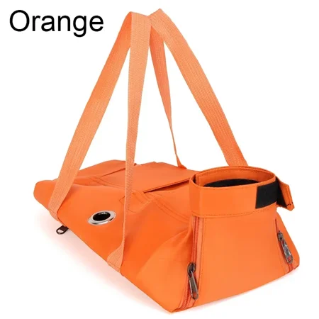 Multifunctional pet bag Breathable cat Double Shoulder Portable Cat Bag Anti-scratch Bite Fixed Cat Bag Injection Bags Foldable (Orange M)