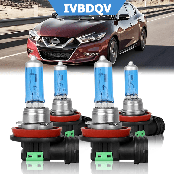 For Nissan Maxima 2016 2017 2018 H9/H11 High Beam H11 Low Beam Halogen Light Bulb Combo Pack of 4