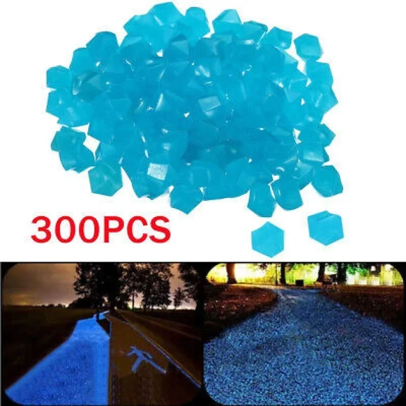 300Pcs Glowing Stone Rocks Glow In The Dark, Luminous Decorative Pebbles Stones
