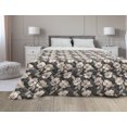 thumbnail image 1 of Floral Down Alternative Comforter, Romance Elements Natural Scene Floral Vintage Abstract Colorful Design, Microfiber Quilt for All Season, 5 Sizes, Magenta Violet Green, by Ambesonne, 1 of 3