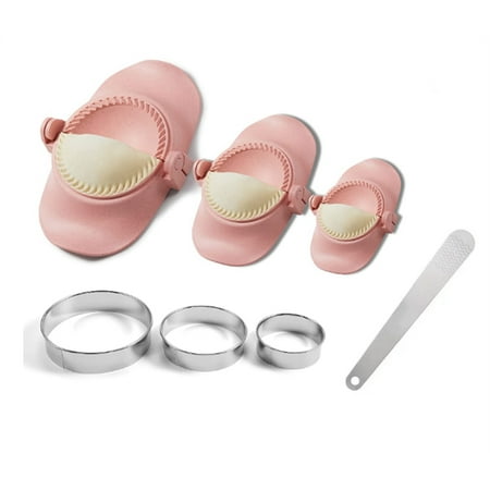 

Dumpling Maker Empanadas Press Mold Maker Set with Dough Cutter Dumpling Mold Set and Cutter for Pierogi (Pink)