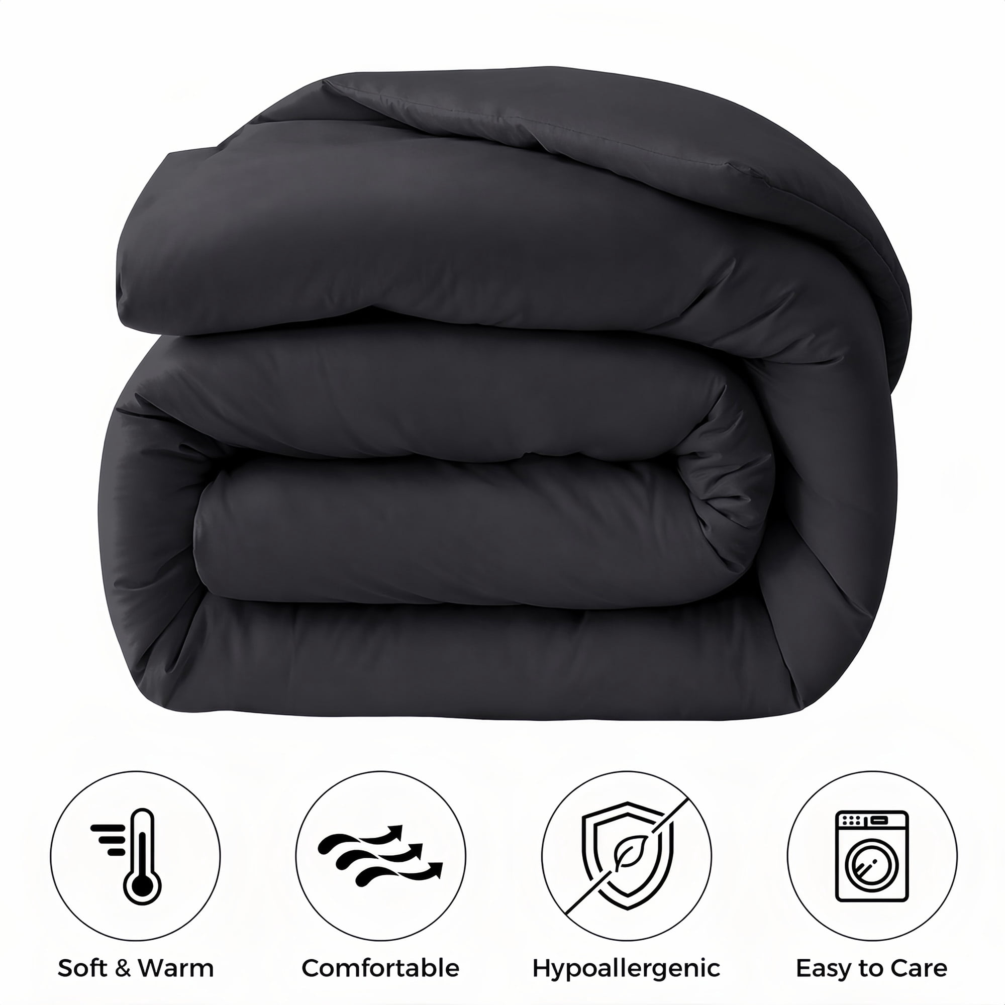 YEPCLUB Comforters Queen size, Duvet Insert, All Season Duvet, Grey Down Alternative Hotel Comforter, Lightweight Quilt with Corner Tabs, Machine Washable (Grey, Queen 88x92 Inches)