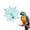 01 Blue, variant on NCQ Bird Toys for Parrots - Spinning Wheel Chew Toy with Rotating Plastic Spinner, Enrichment Puzzle Cage Activity for Parakeets, Conures & Cockatiels