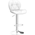 thumbnail image 3 of RONG-3 Bar Stools Set of 2, PU Leather Bar Chairs with Backrest, Height Adjustable Swivel Island Stools for Bar, Kitchen Counter,White., 3 of 9
