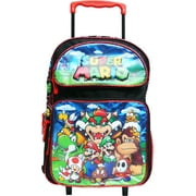 Super Mario 16" Large Rolling School Backpack Boy's Book Bag