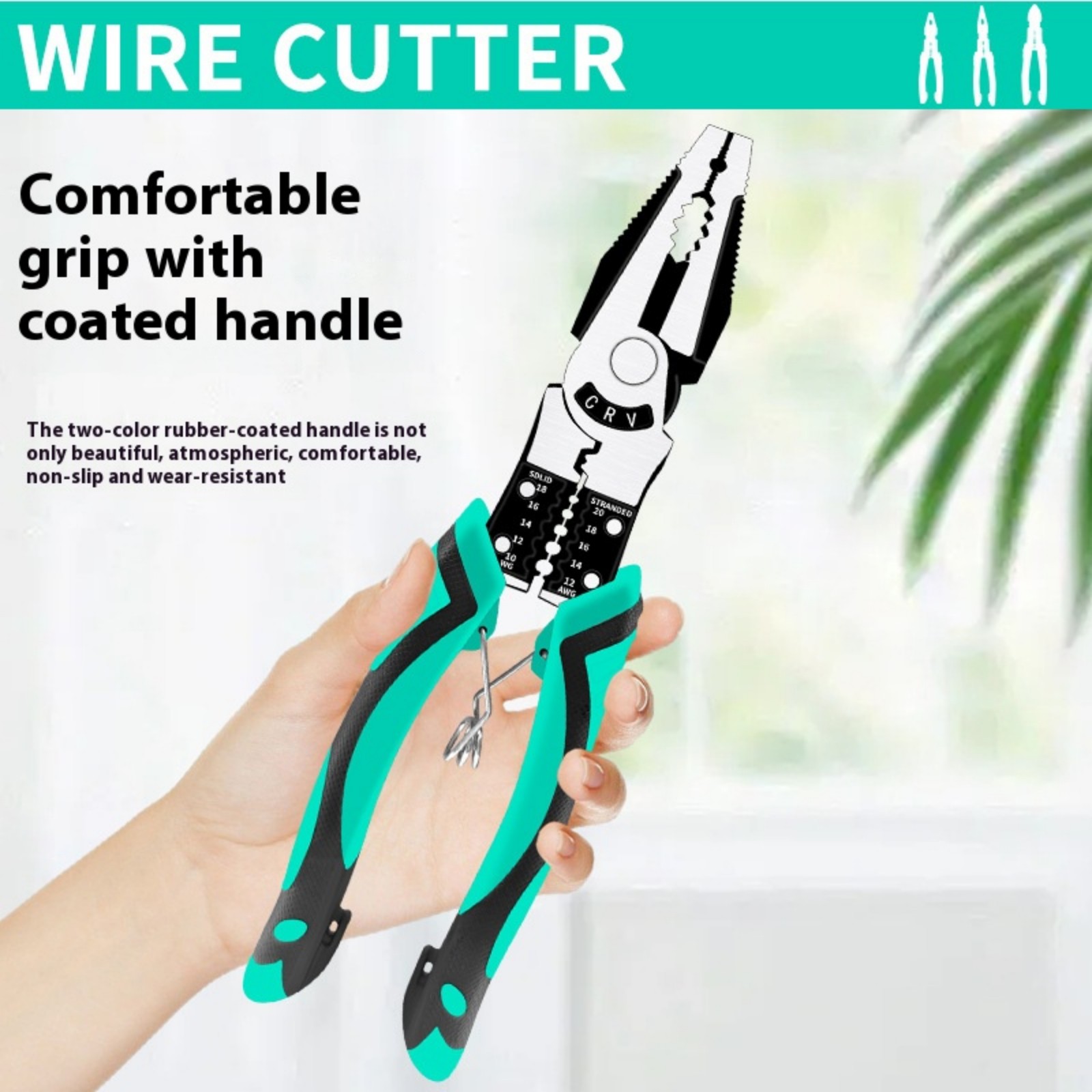 9 in 1 Wire Stripper Multifunctional Pliers Wire Crimper Cutting Crimping Deburring Tool for Electrician