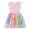 thumbnail image 2 of HWJAD Kids Girl Rainbow Tutu Dress Sleeveless Casual Unicorn Sundress for Summer Girls 2-7 Years, 2 of 8