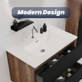 thumbnail image 2 of CITTANEO 30 inch Integrated White Ceramic Basin, Vessel Bathroom Vanity Sink with one predrilled faucet hole, drain assembly NOT included, 2 of 8