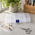 thumbnail image 4 of Detachable Transparent Plastic Compartment Organizer, 6.9 x 4 x 0.8in Clear Jewelry Storage Box for Small Parts and Beads, Fishing Gear Container with Dividers C, 4 of 5