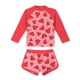 thumbnail image 5 of Odeerbi 8-15 Años Niñas Verano 2 Piezas Upf 50 + Manga Larga Rash Guard Conjunto Lindo Impresión Rápido Seco Surf Traje de Baño Con Pantalones Cortos, 5 of 6