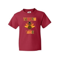 Inktastic Thanksgiving Turkey Time Youth T-Shirt