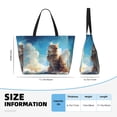 thumbnail image 3 of Rocae Blue Sky Winged Cat for Large Women's Waterproof Beach Bag Tote with 7 Pockets Pool Bag for Travel Gym Vacation, 3 of 6
