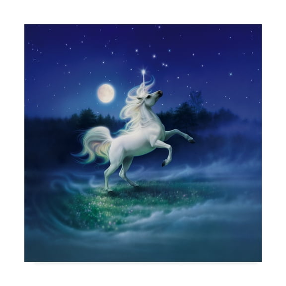 Trademark Fine Art 'Frolicking Unicorn' Canvas Art by Kirk Reinert
