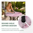 thumbnail image 5 of Round Outdoor Tablecloth with Umbrella Hole and Zipper, Marble Pink Fitted Table Cover with Elastic Edge for 55-60 Inch, Modern Abstract Ink Painting Luxury Waterproof Patio Tablecoths for Picnic, 5 of 9